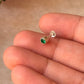 925 Sterling Silver Green Cz South Screw Back Minimal Nose Pin