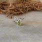 Natural peridot round gemstone heart adjustable 925 sterling silver ring  