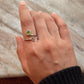 Classic 925 sterling silver peridot round heart adjustable ring
