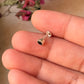925 Sterling Silver Black Cz South Screw Back Minimal Nose Pin