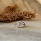 925 sterling silver rose quartz rectangular ring  