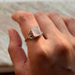 artisan 925 sterling silver rose quartz rectangular band ring  