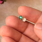 925 Sterling Silver Green Cz Prong Setting South Screw Back Nose Pin