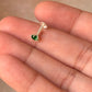 925 Sterling Silver Green Cz Prong Setting South Screw Back Nose Pin