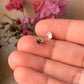 925 Sterling Silver Black cz Prong Setting South Screw Back Nose Pin