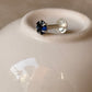 925 Sterling Silver Blue Cz Prong Setting South Screw Back Nose Pin
