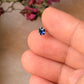 925 Sterling Silver Blue Cz Prong Setting South Screw Back Nose Pin