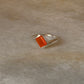Elegant carnelian rectangle 925 sterling silver ring