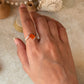Handmade 925 sterling silver carnelian rectangle ring