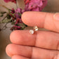 925 Sterling Silver White Cz Prong Setting South Screw Back Nose Pin
