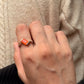 Carnelian rectangular cut ring in 925 sterling silver