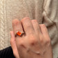 Statement 925 sterling silver carnelian rectangle ring