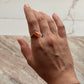 Minimalist carnelian rectangular 925 sterling silver ring  
