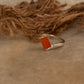 925 sterling silver carnelian rectangular ring  