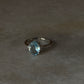 classic 925 sterling silver blue topaz oval ring