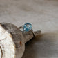 minimalist 925 sterling silver blue topaz oval solitaire ring 