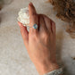 boho style 925 sterling silver blue topaz oval ring