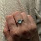handcrafted 925 sterling silver blue topaz oval gemstone ring  