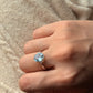 natural blue topaz oval 925 sterling silver solitaire ring
