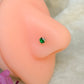 925 Sterling Silver Green Cz Prong Setting South Screw Back Nose Pin