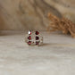 Vintage style 925 sterling silver garnet 6 stone ring
