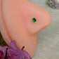 925 Sterling Silver Green Cz Prong Setting South Screw Back Nose Pin