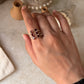 Artisan crafted garnet six stone statement 925 sterling silver ring  
