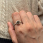Smokey quartz dot band ring in 925 sterling silver  