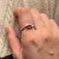 Artisan crafted garnet marquise solitaire 925 sterling silver ring