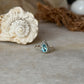 Artisan crafted blue topaz pear dot 925 sterling silver ring  