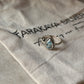 Elegant blue topaz pear dot 925 sterling silver band ring 
