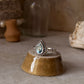 Elegant blue topaz pear dot 925 sterling silver band ring