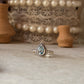 Blue topaz pear dot band ring in 925 sterling silver