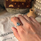  Natural blue topaz pear gemstone dot band 925 sterling silver ring