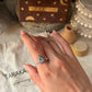 Minimalist blue topaz pear dot 925 sterling silver band ring  