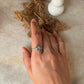 Vintage style 925 sterling silver blue topaz pear dot ring