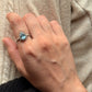 Handmade 925 sterling silver blue topaz pear dot ring
