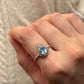 Handmade 925 sterling silver blue topaz pear dot ring  