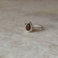 Elegant garnet pear dot band 925 sterling silver ring