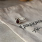925 sterling silver garnet pear dot band ring  