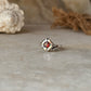 vintage-inspired garnet solitaire 925 sterling silver ring  