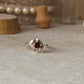925 sterling silver garnet solitaire ring  