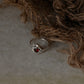 natural garnet solitaire 925 sterling silver ring