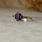 925 sterling silver lapis lazuli round solitaire ring  