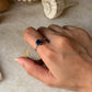 boho style 925 sterling silver lapis lazuli round ring