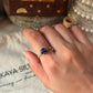 vintage-inspired lapis lazuli round 925 sterling silver ring