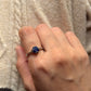 classic 925 sterling silver lapis lazuli round ring