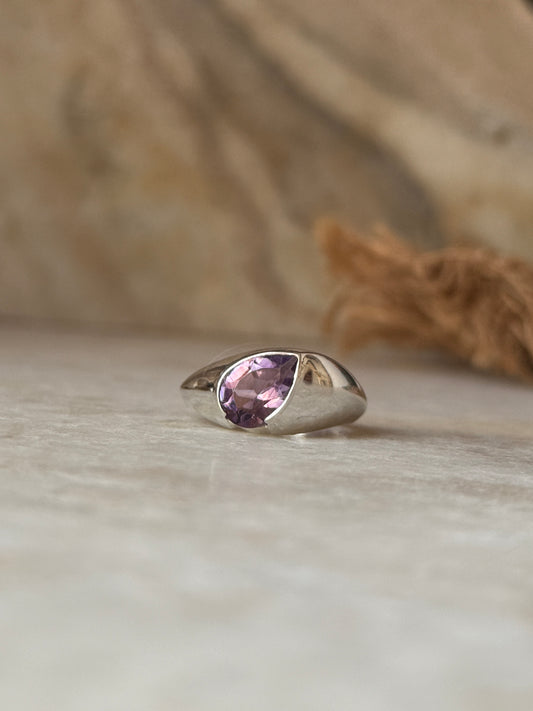 925 sterling silver amethyst hula ring  
