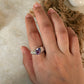 adjustable 925 sterling silver amethyst hula ring