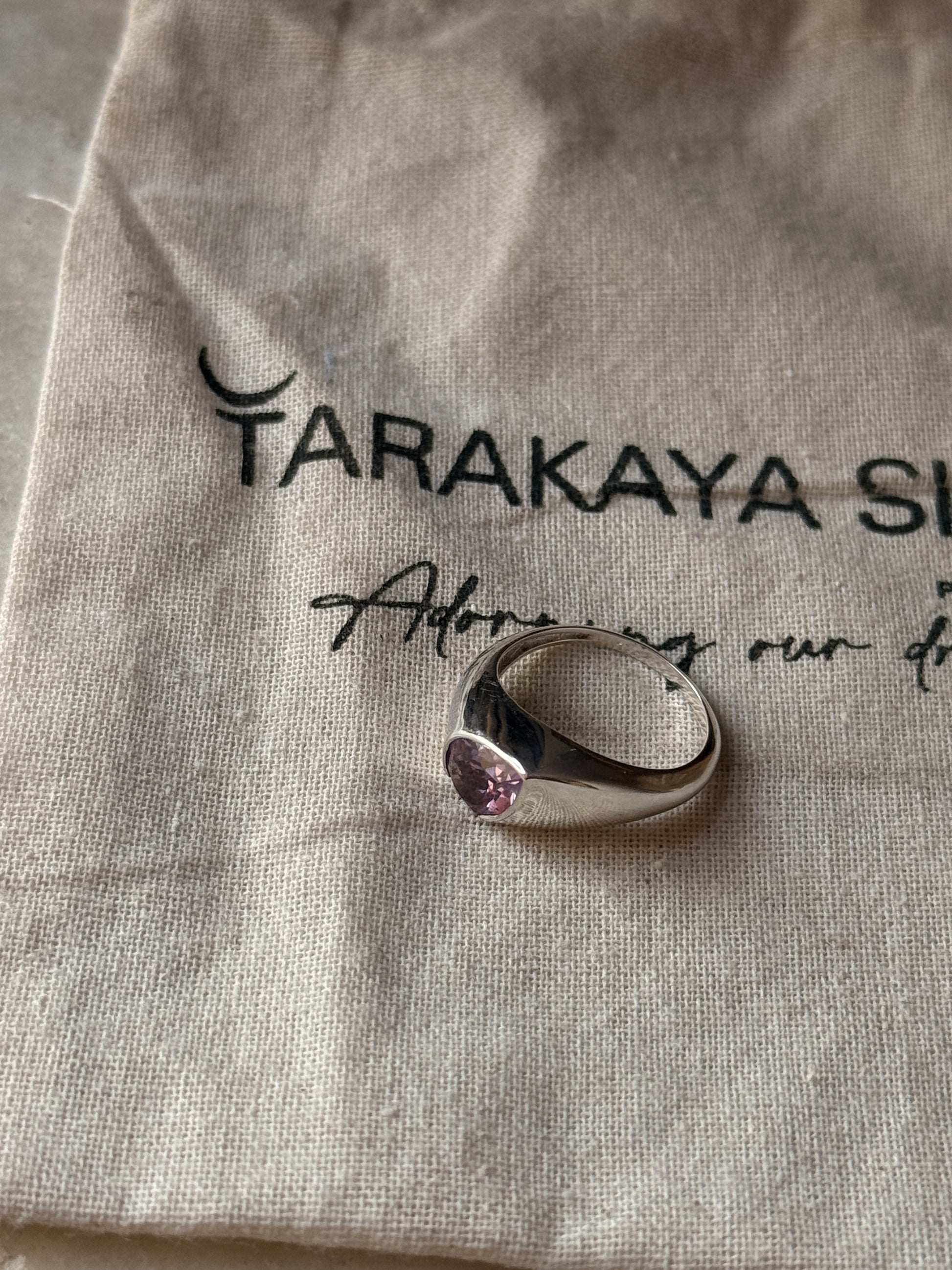 925 sterling silver amethyst hula ring  